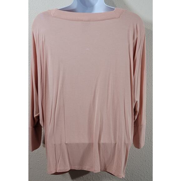 Chico's Pink Salmon Square Neck Dolman Sleeve Top 1 Medium Lightweight Stretchy - Picture 4 of 9